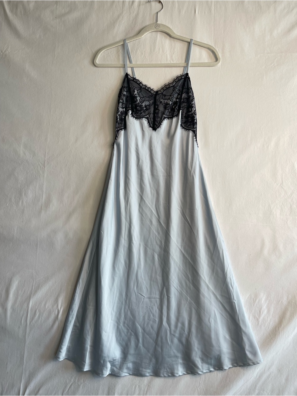 wild fable Light‎ Blue Maxi Slip Dress with Black Lace Bodice